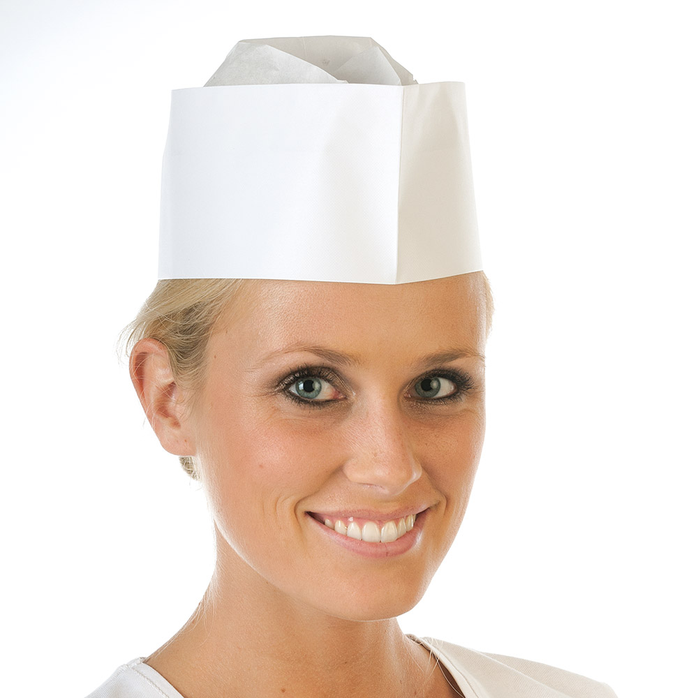 Forage hats Service made of embossed paper in white