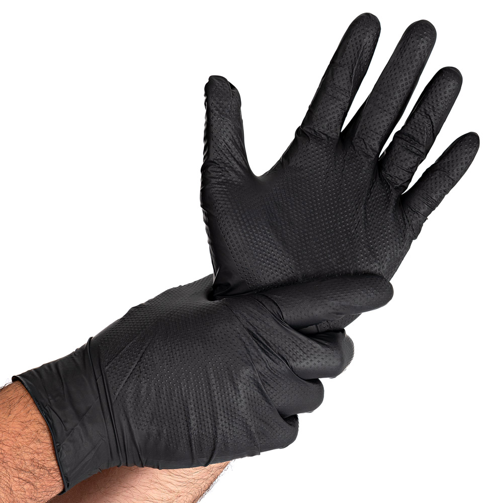 Nitrile gloves Diamond Grip, powder-free in black