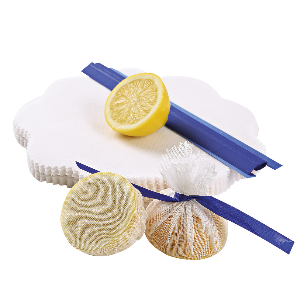 Zitronenserviertücher Lemon Wrap aus Baumwolle in weiß