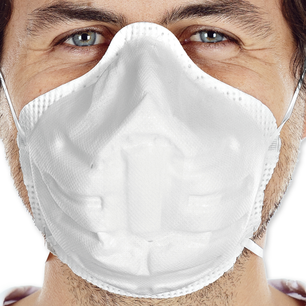 Atemschutzmasken FFP3 NR, vorgeformt aus PP in der Frontansicht