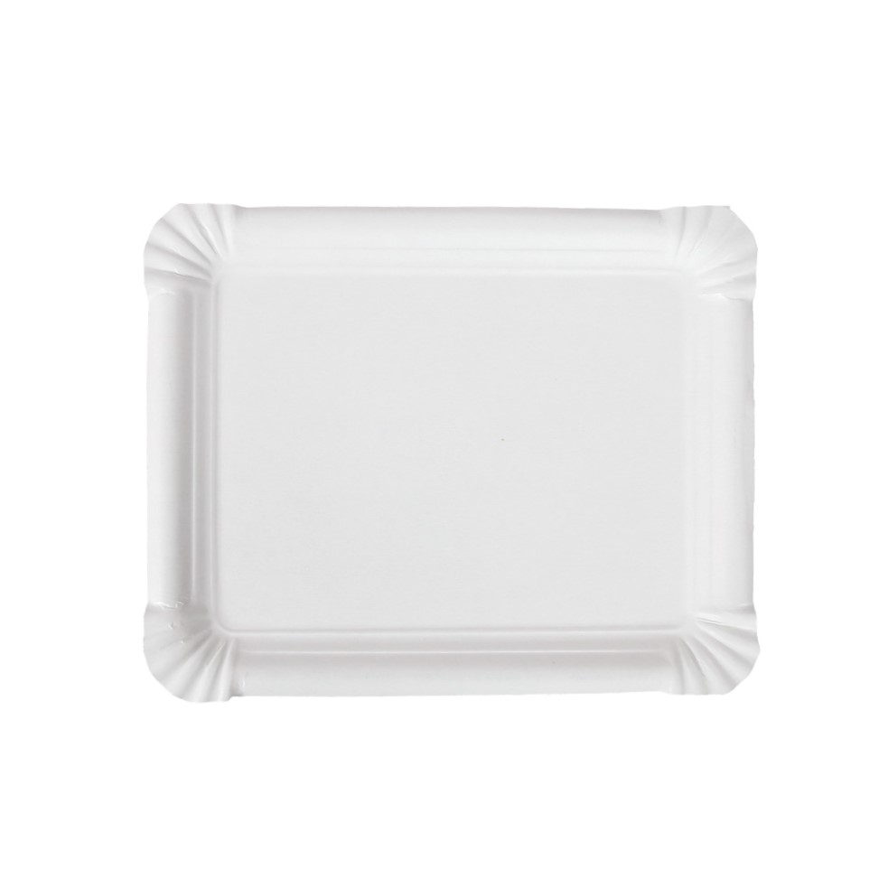 Paper plate rectangular made of paper with 16,5cm width