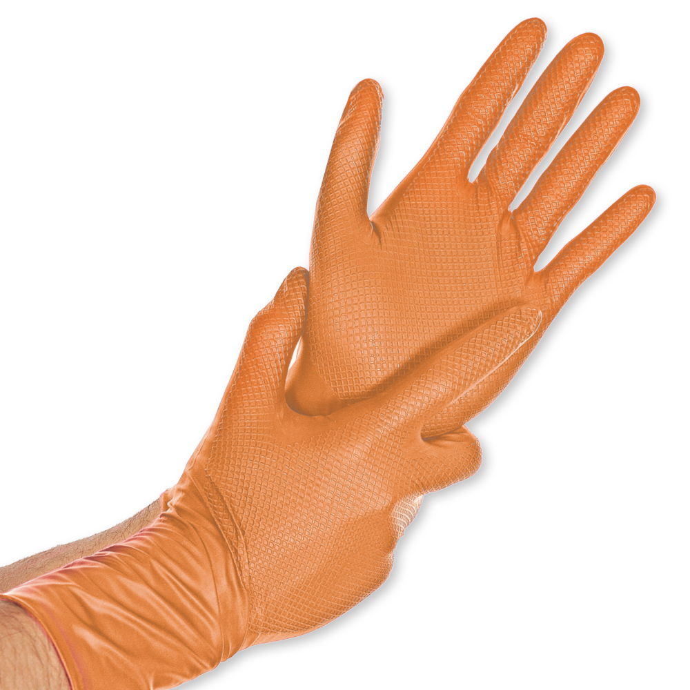 Nitrile gloves Power Grip Long, powder-free in orange