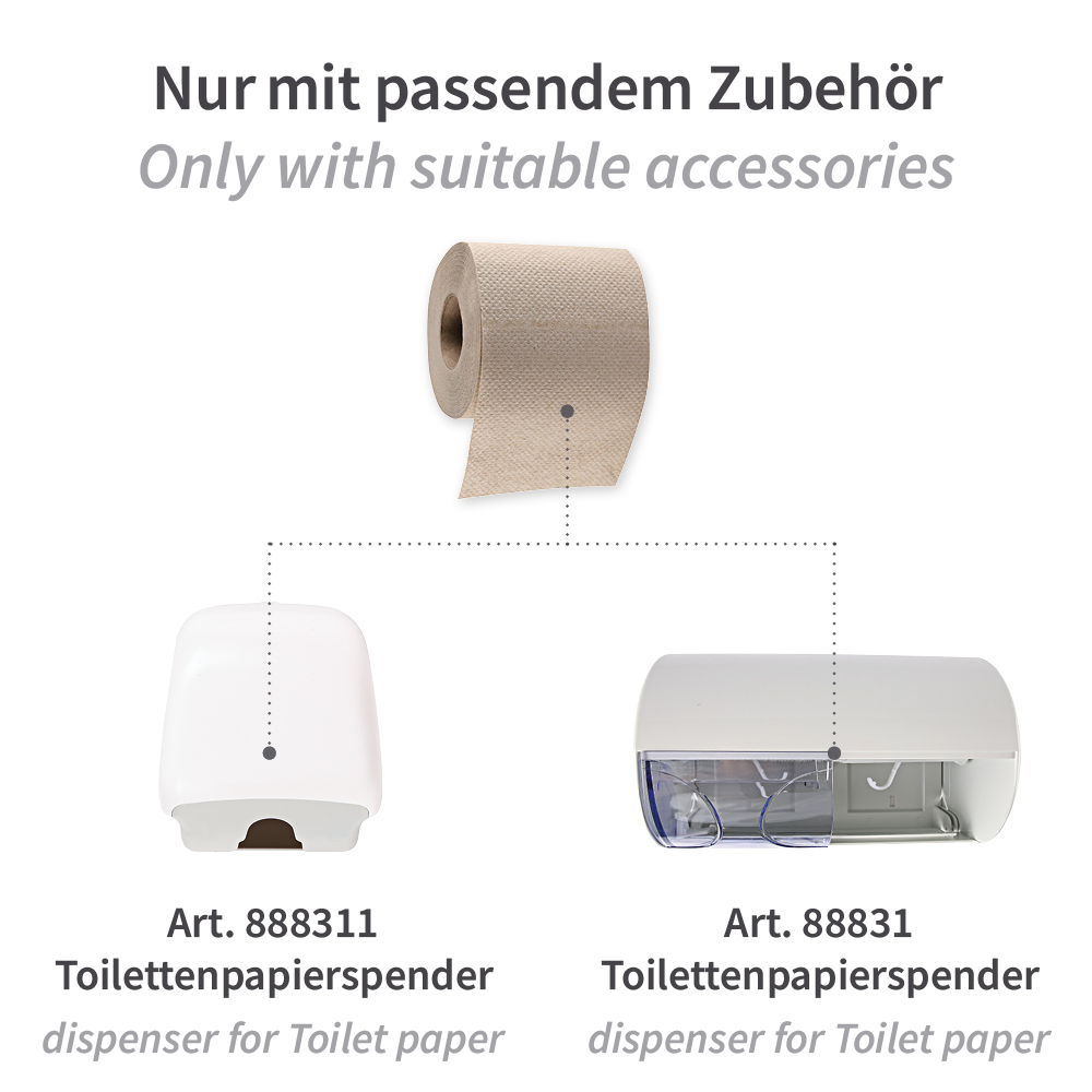 Toilettenpapier, Kleinrolle, 1-lagig | Recyclingpapier, Zubehör Toilettenpapier, Kleinrolle, 1-lagig aus Recyclingpapier, Zubehör