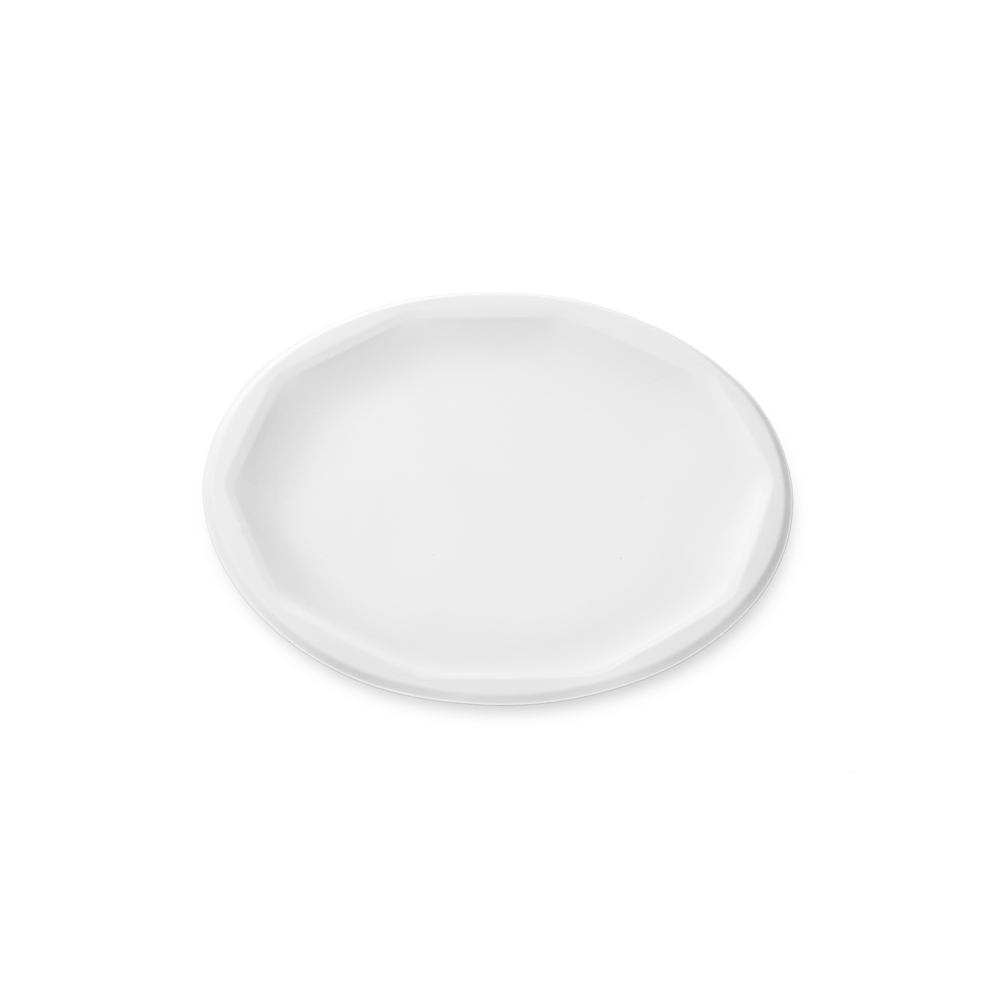 Organic plates Ètoile, round, made of bagasse in front view