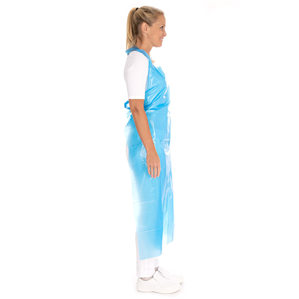Disposable aprons approx. 33 my made of LDPE in side view