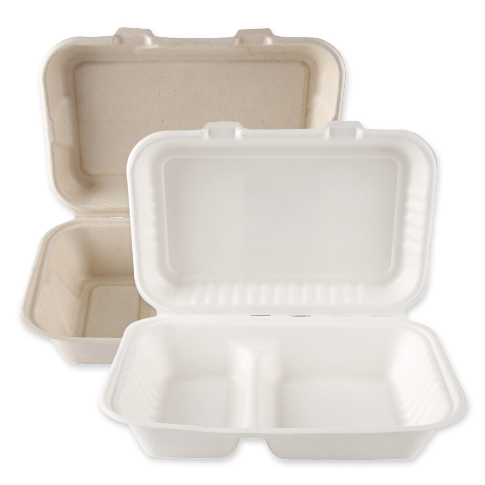 Biodegradable take away box "Double" made of sugarcane in category picture