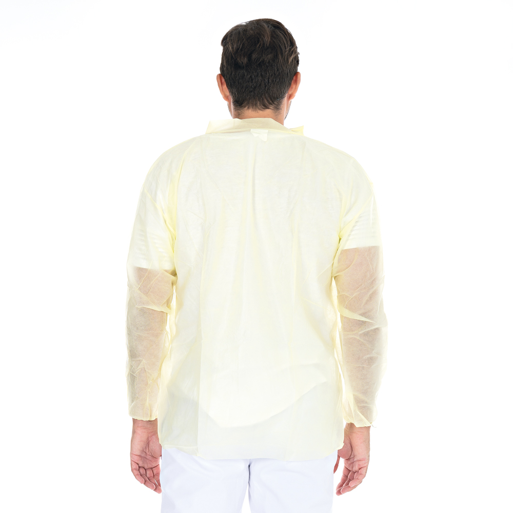 Jackets made of PP in yellow in the back view