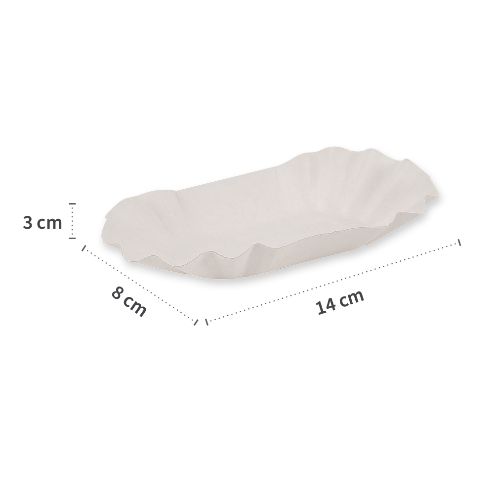 Bio Pappschalen, oval aus Pappe im FSC®-Mix in weiß mit Maße
