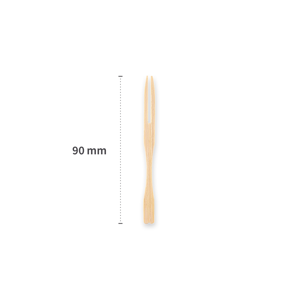 Biodegradable fruit fork made of bamboo, length