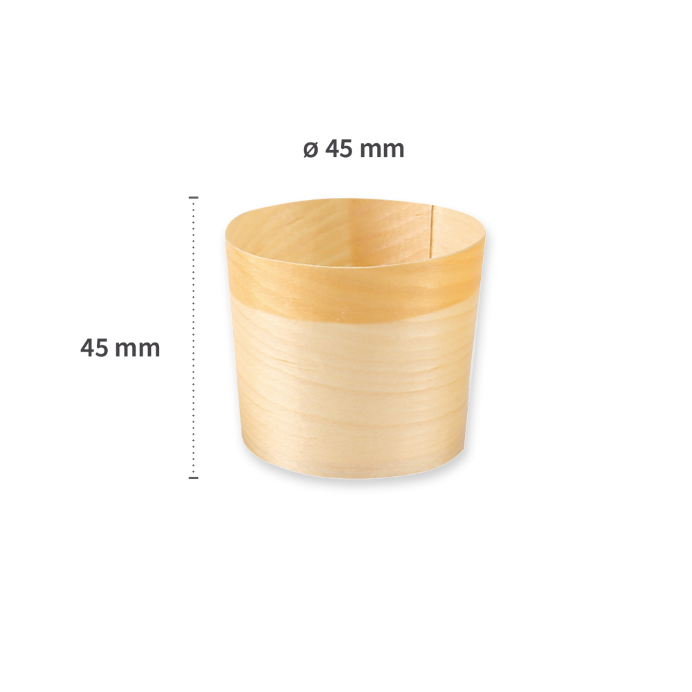 Biodegradable wooden bowl round made of Pine wood, length