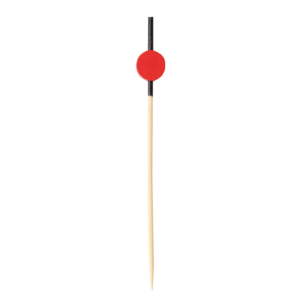 Fingerfood Spieße "Kreis" aus Bambus in rot und schwarz