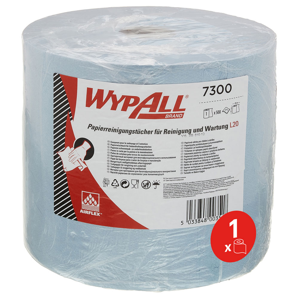 WypAll® L20 wiping papers, 2-ply on the roll from the frontside