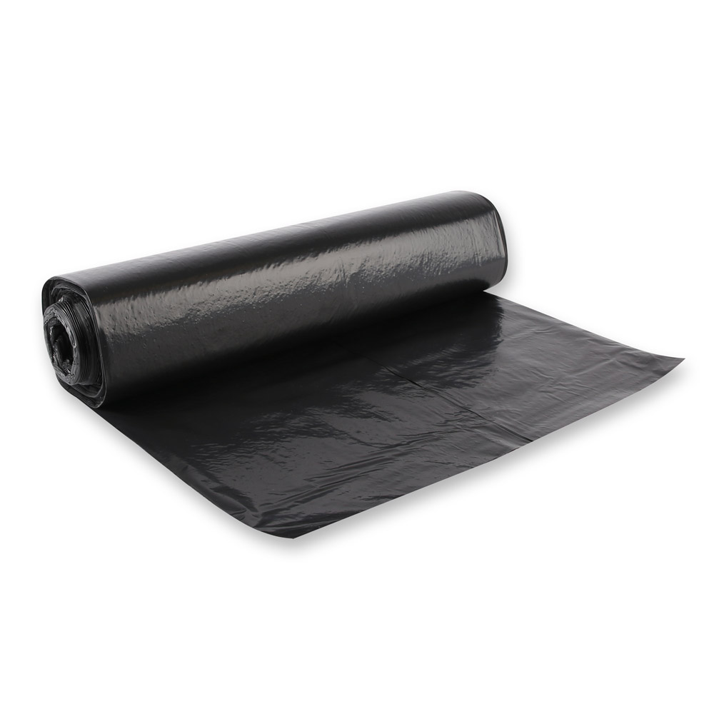 Waste bags Light, 120 l | LDPE, roll, black, back view Waste bags Light, 120 l made of LDPE on roll in black in the back view