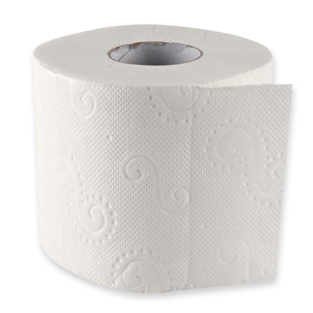 Toilet paper, small roll, 4-ply made of cellulose, roll