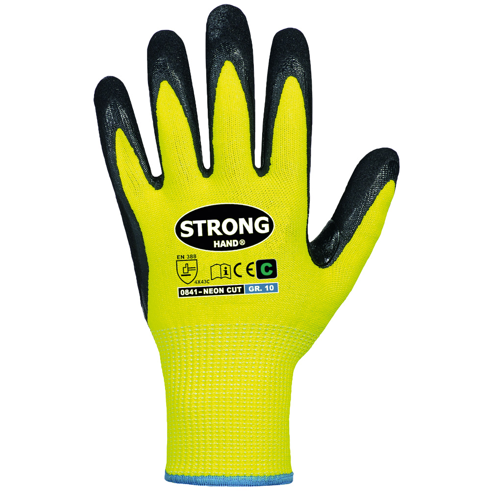 Stronghand® Neon Cut 0841, cut protection gloves, back view