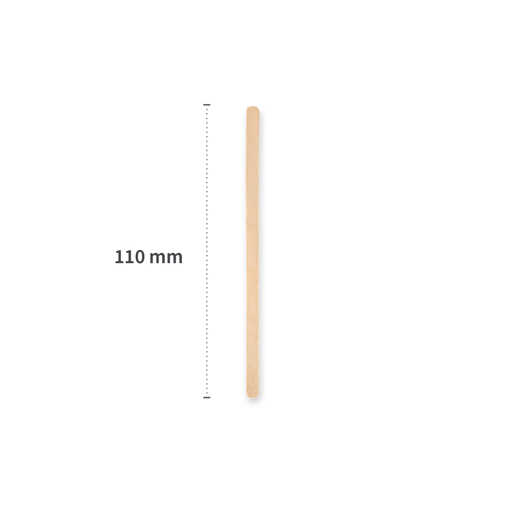 Organic stirrers made of wood FSC® 100%, wax coated, measurements, 110mm