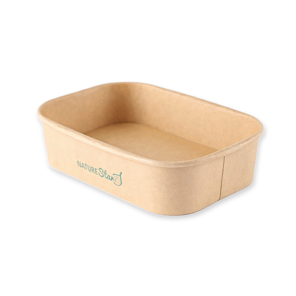 Organic trays Takeaway made of kraft paper/PE FSC®-mix 500ml in brown