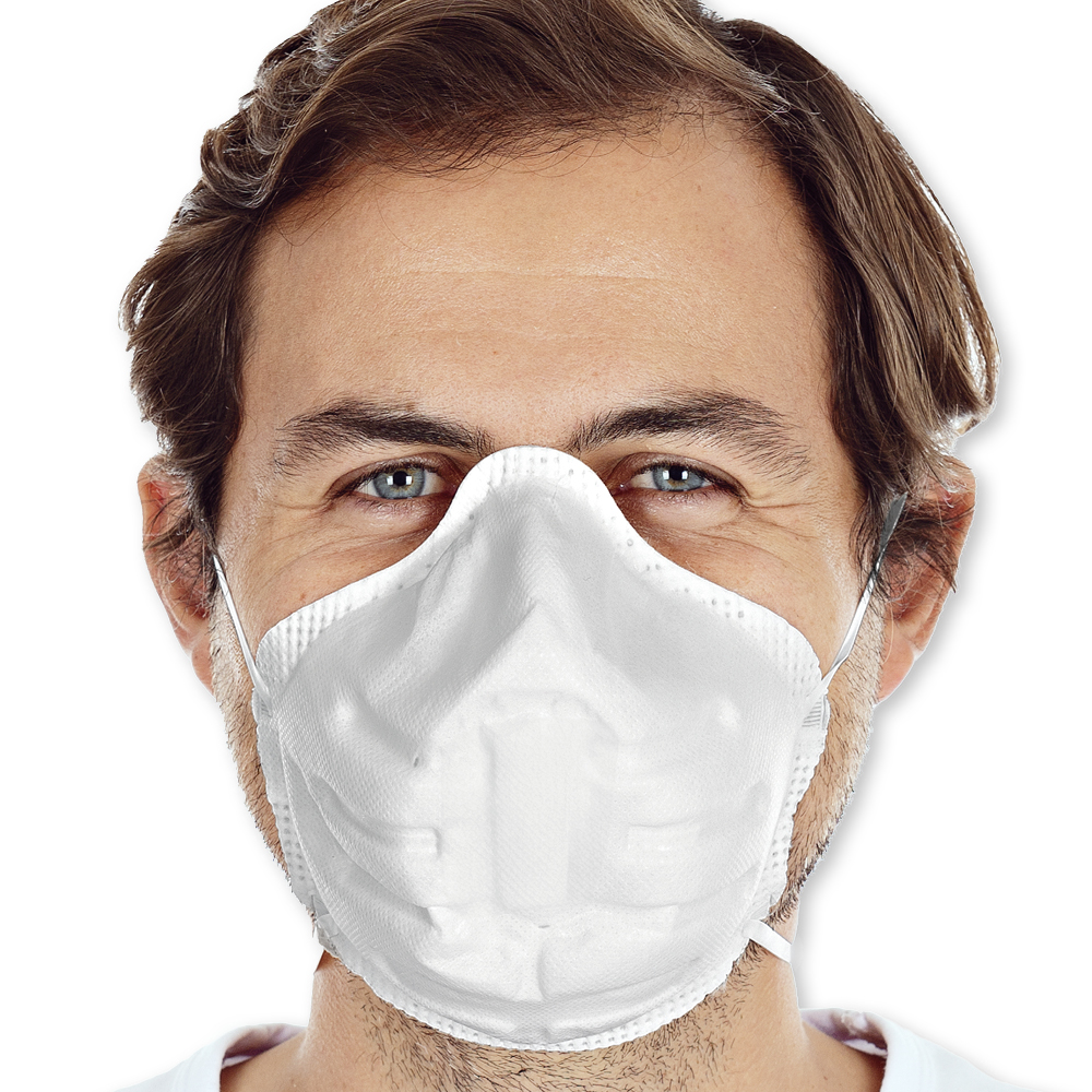 Atemschutzmasken FFP3 NR, vorgeformt aus PP in der Frontansicht