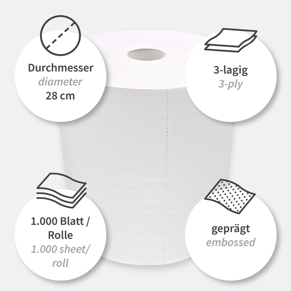 Organic cleaning papers, 3-ply made of recycled paper, FSC®-Recycled, features