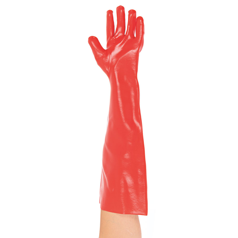 Vinyl gloves "Cyber" out of red vinyl