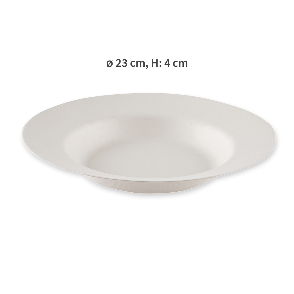 Organic plates Gourmet, round made bagasse with diameter