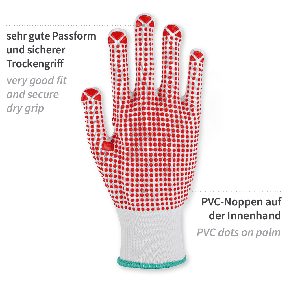 Fine knit gloves Structa made of nylon/cotton with advantages