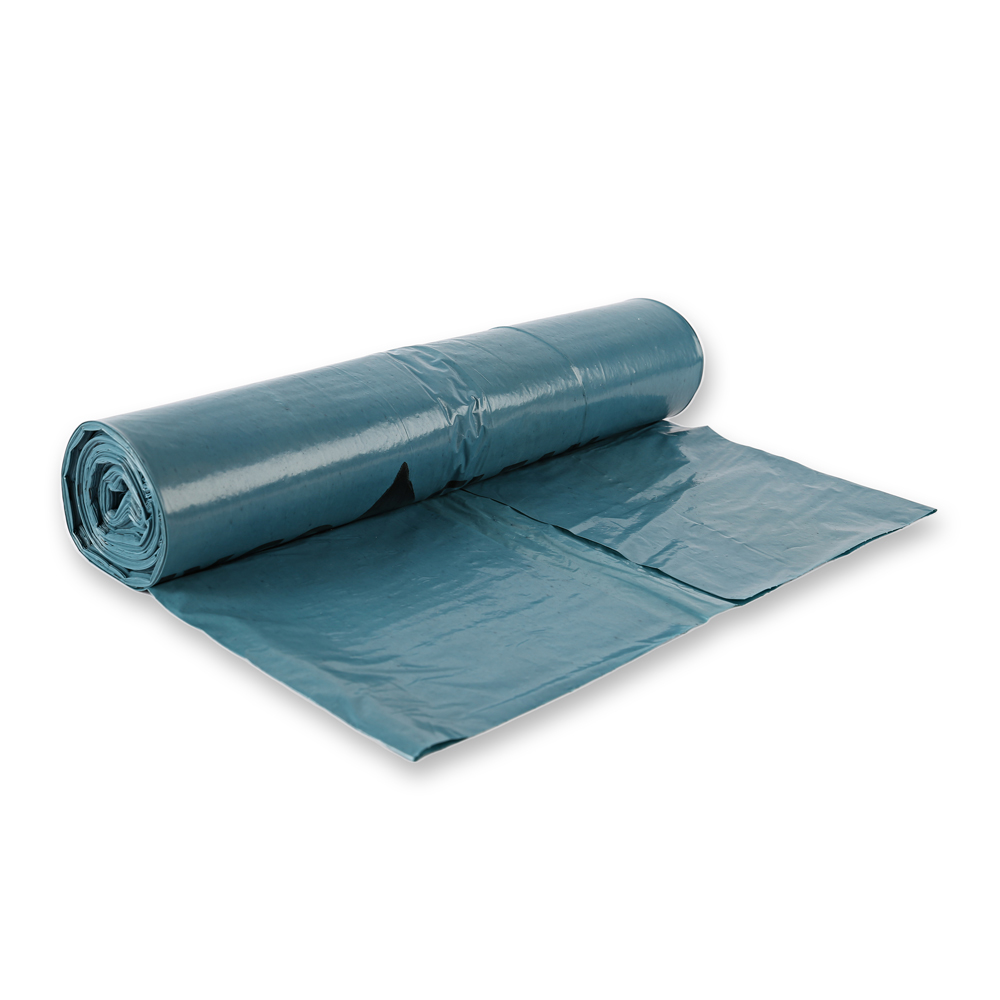 Waste bags Eco, 120 l made of LDPE on roll in blue in the oblique view
