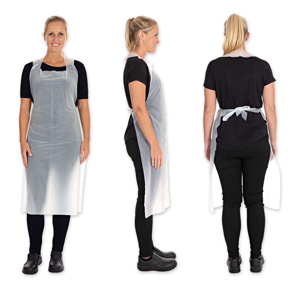 Organic disposable aprons approx. 20 my from PLA in the all-around view 