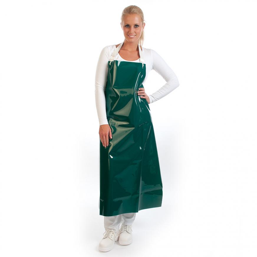 Bib aprons 300 my made of PU in green in front view