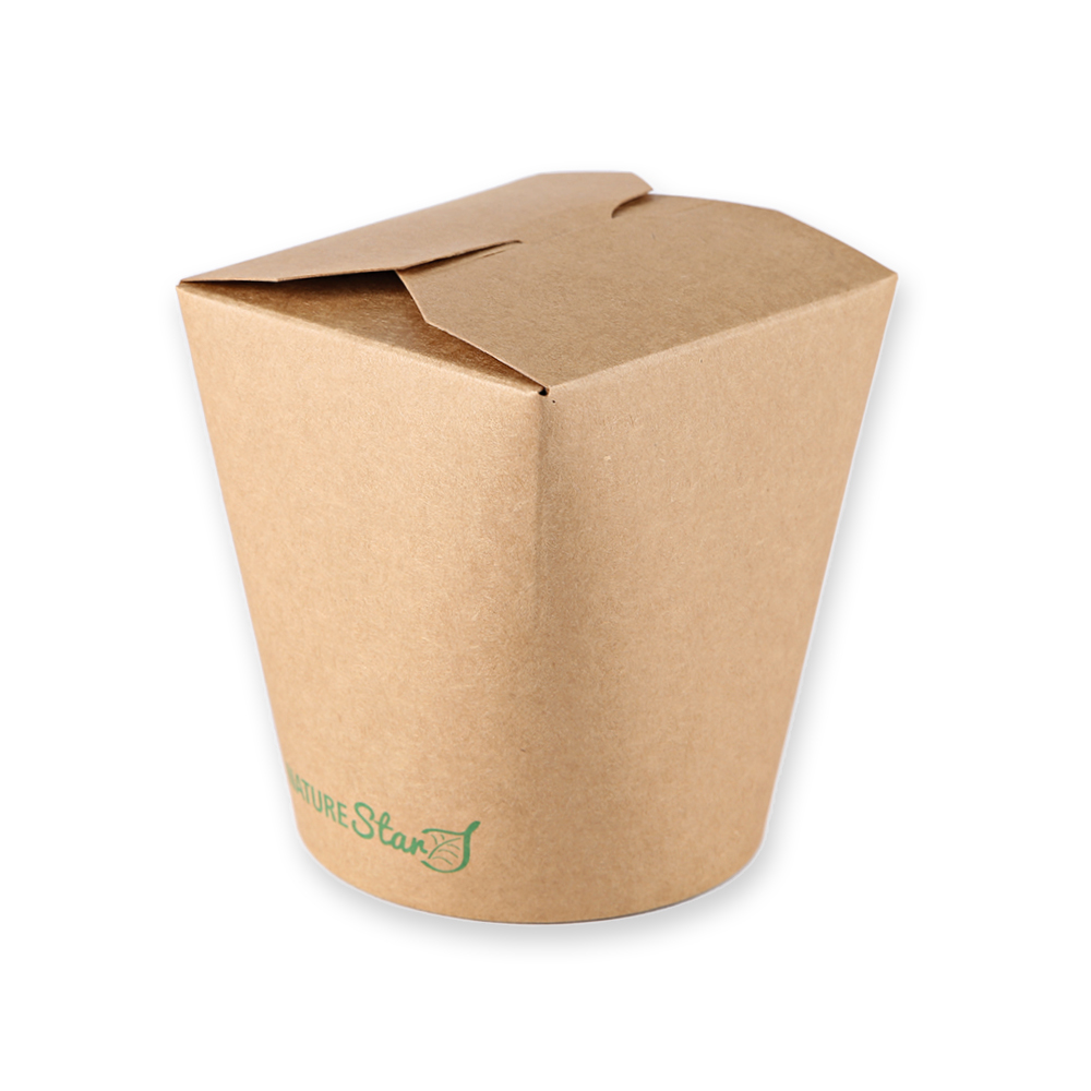 Foodbox "Asia" made of kraft paper, angled view