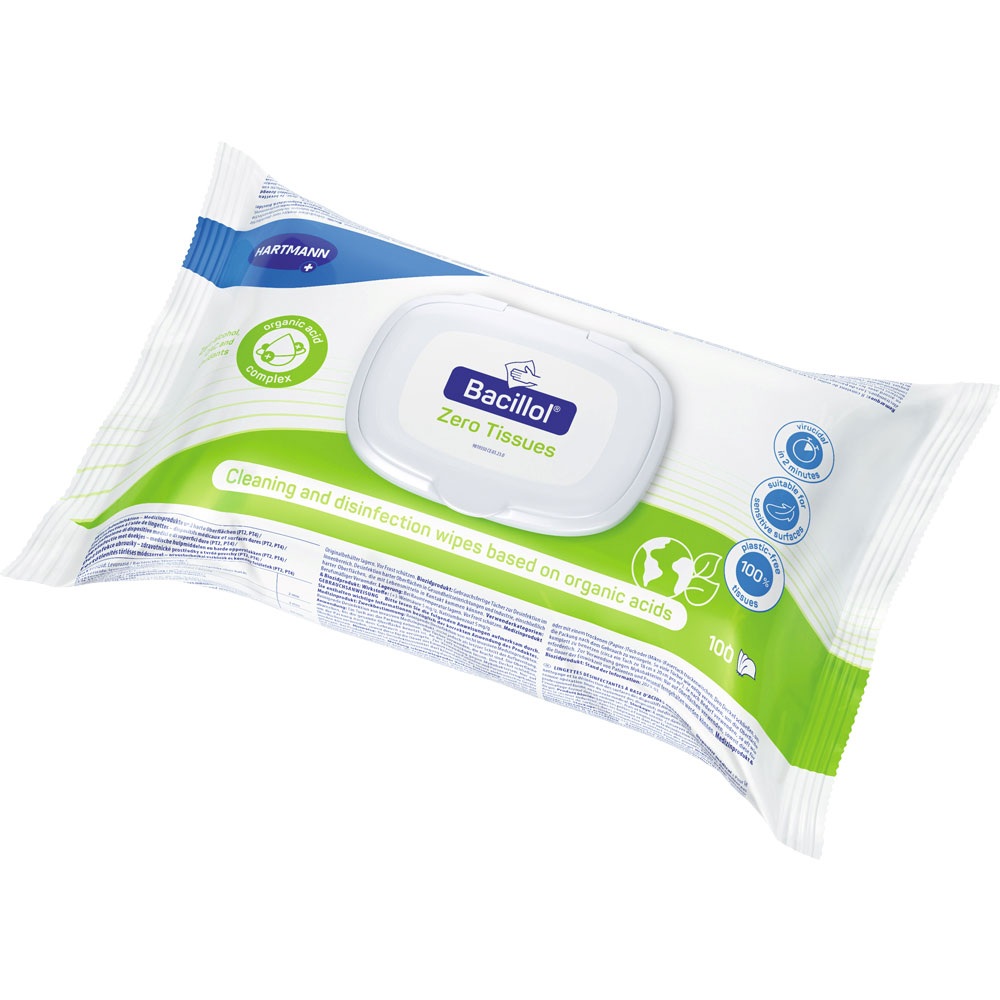 Hartmann Bacillol® Zero Tissues, Desinfektionstücher in der Draufsicht