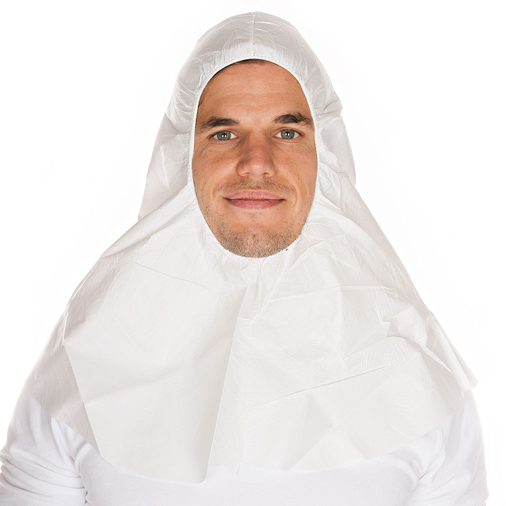 Disposable hoods made of microporous in white