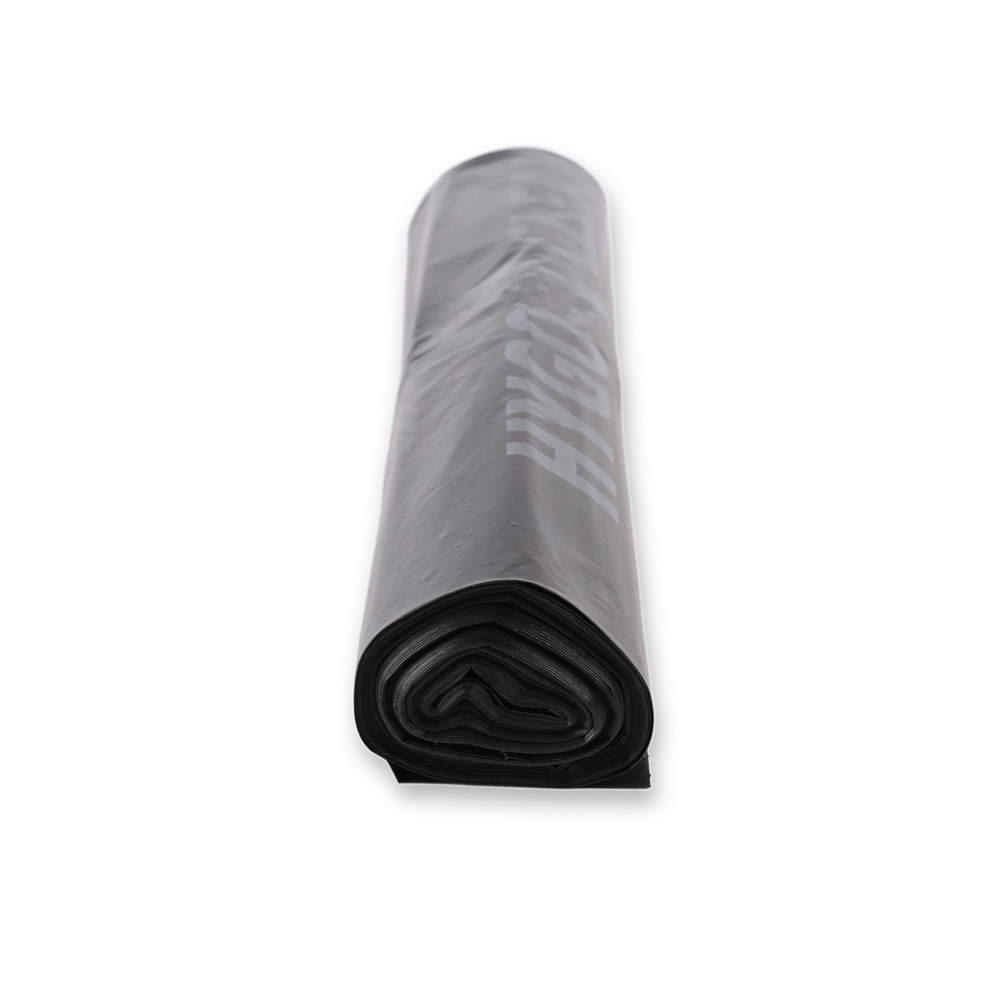Garbage bags Eco, 60 l made of LDPE on roll in black in the side view