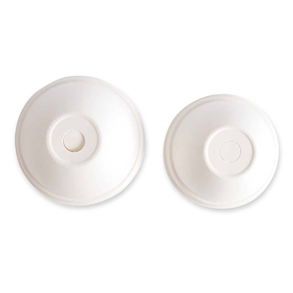 Organic dome lids made of bagasse, top view
