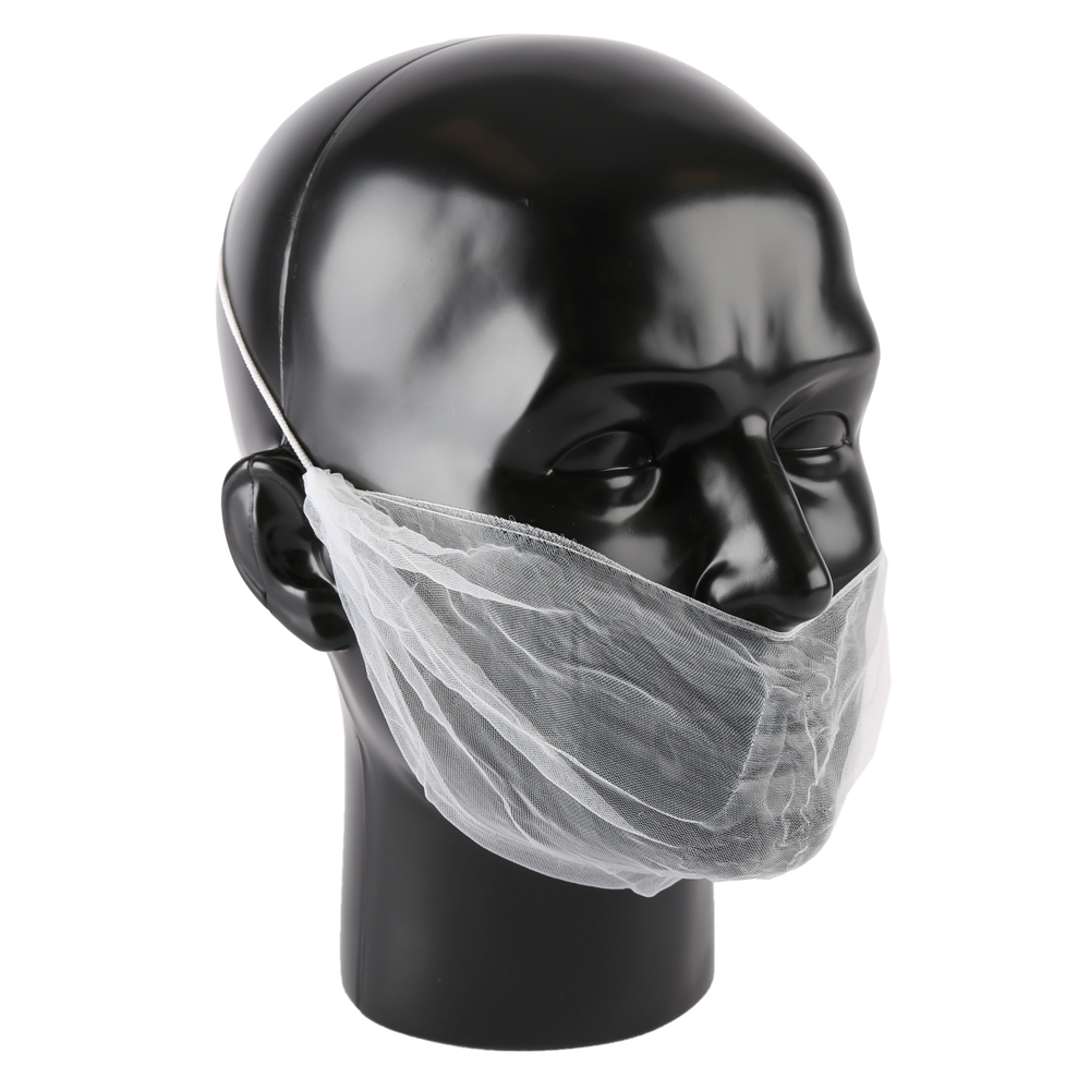 Beard cover Micromesh made of nylon in white in the oblique view