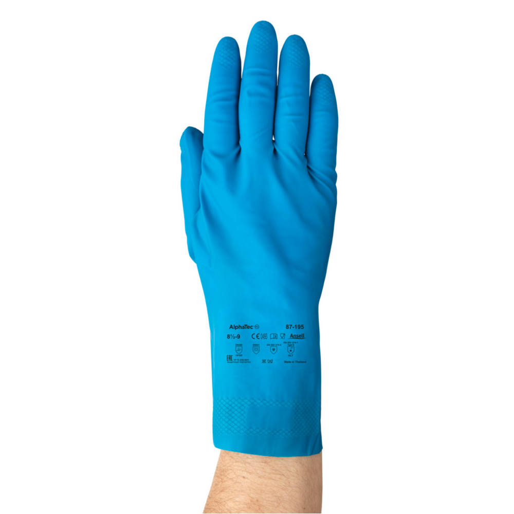 Ansell AlphaTec® 87-195, chemical protection gloves in the front view