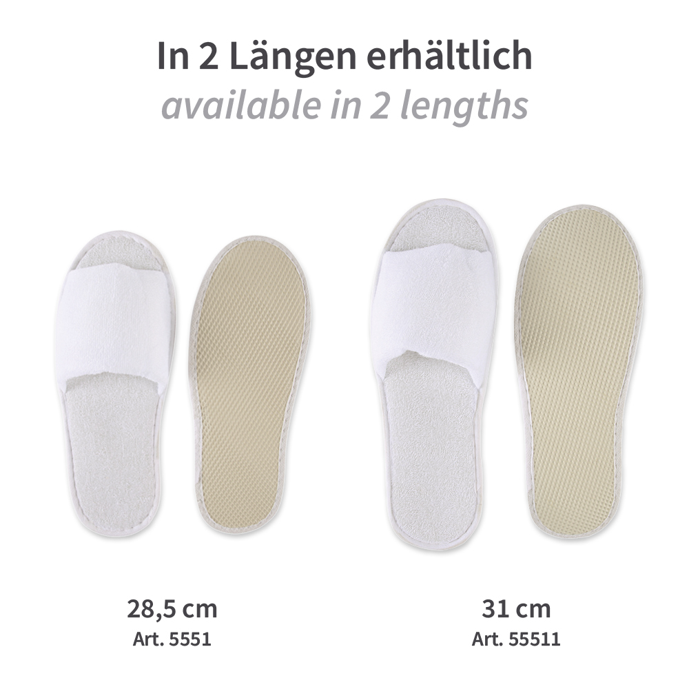 Slipper Classic, open, made from polyester with specifications