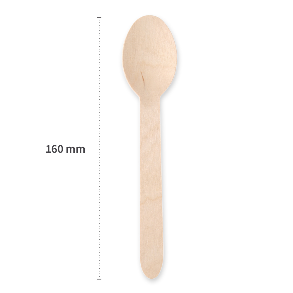 Biodegradable spoon made of birch wood, FSC®-certified, length