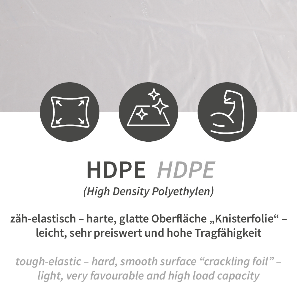 Garbage bags with handle, 50 l | HDPE, material Garbage bags with handle, 50 l made of HDPE with material