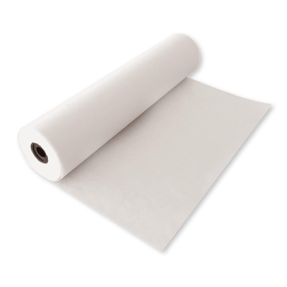 Baking paper on the roll with silicone coating in the oblique view