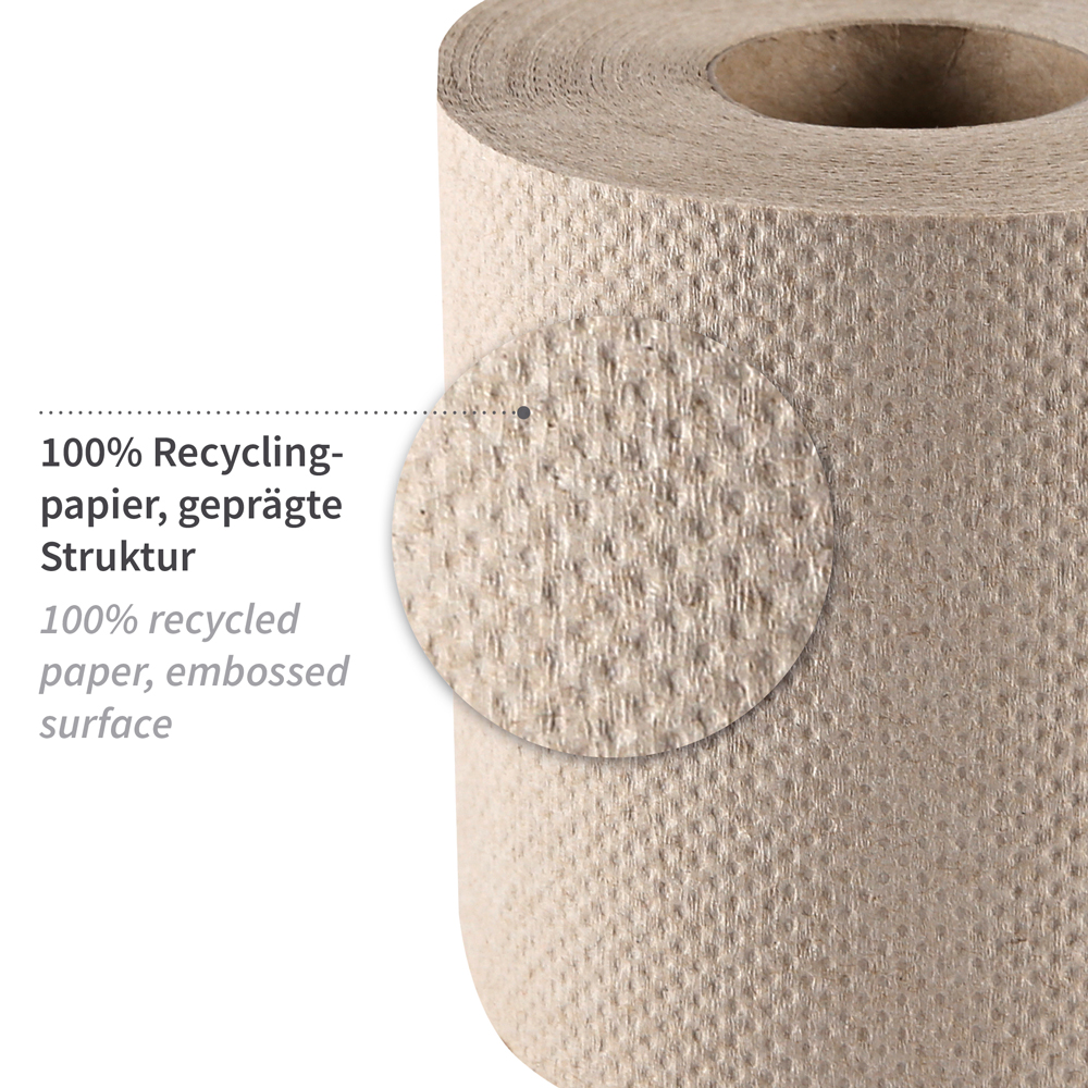 Toilettenpapier, Kleinrolle, 1-lagig aus Recyclingpapier, Material