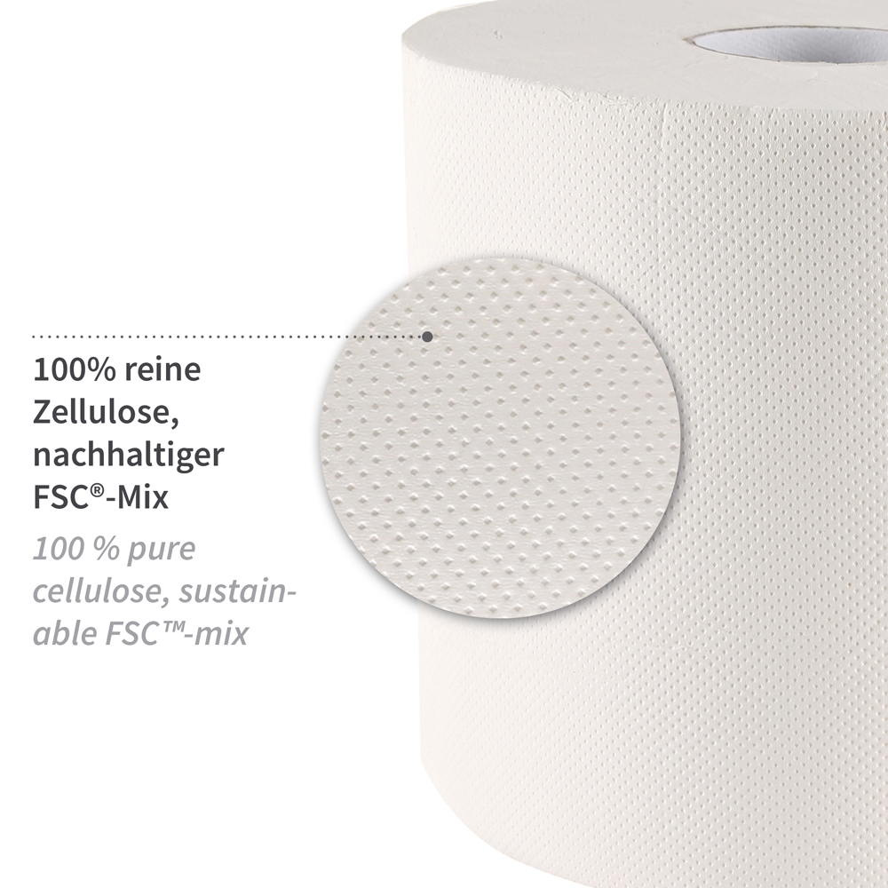 Paper towel rolls, 2-ply made of cellulose, centerfeed, FSC®-mix, material