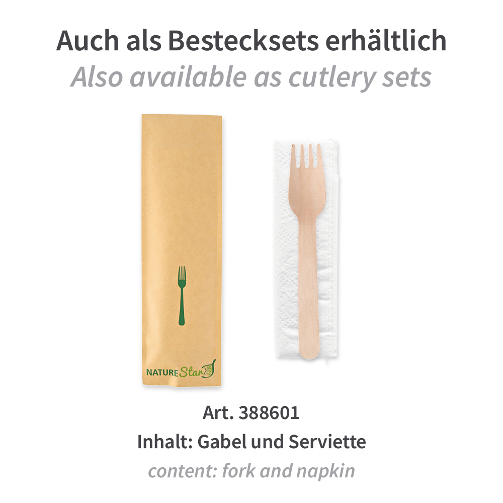 Biodegradable fork made of birch wood, FSC®-certified, cutlery set
