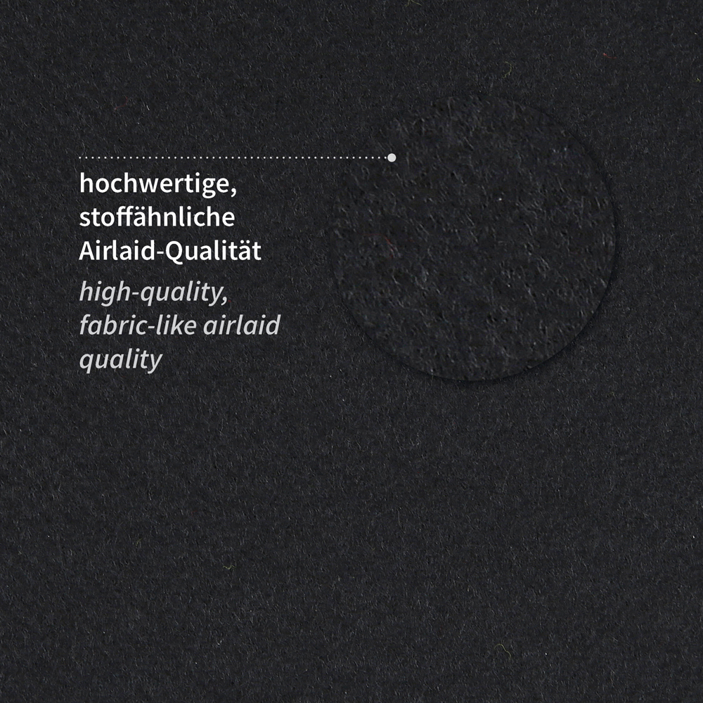 Servietten Eleganza, 40 x 40 cm, 1-lagig, 1/4 Falz aus Airlaid, FSC®-Mix in schwarz mit Erklärung