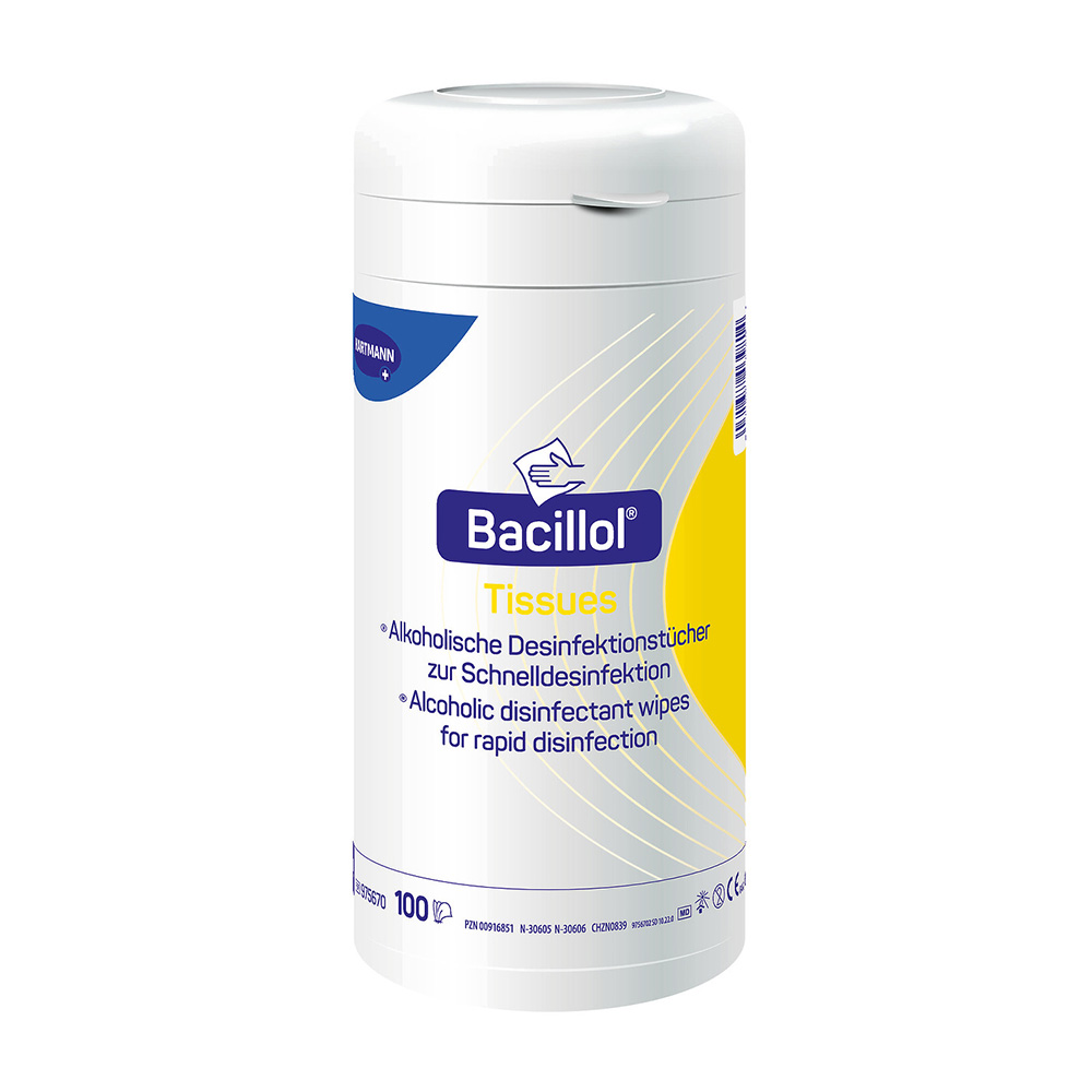 Hartmann Bacillol® Tissues, Alkoholische Desinfektionstücher, Frontansicht