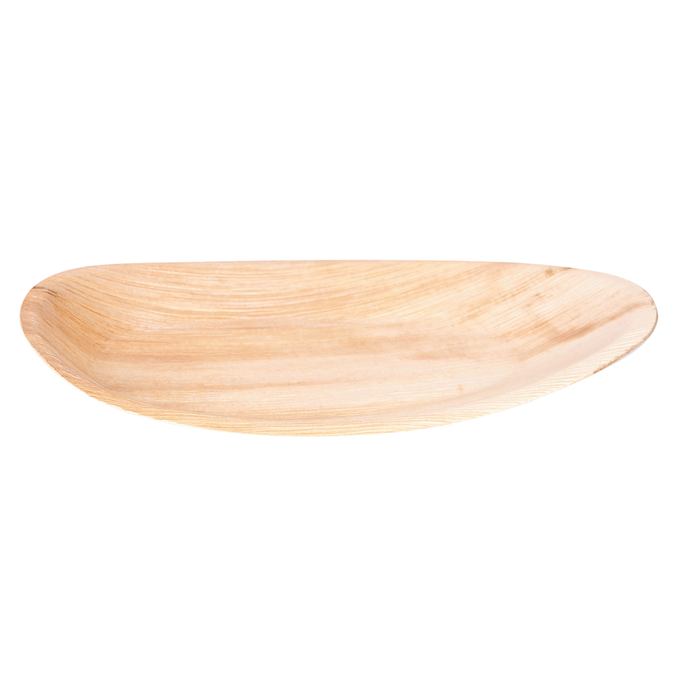 Plates oval made of palm leaf with 320x175x22mm