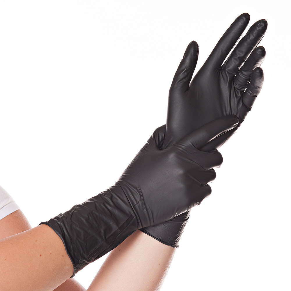 Перчатки какой руки. Перчатки Nitrile Extra long. Перчатки нитриловые "Black Disposable Synthetic Gloves" черные размер м 100шт.. Nitrile Gloves перчатки. Nitrile Gloves перчатки производитель.