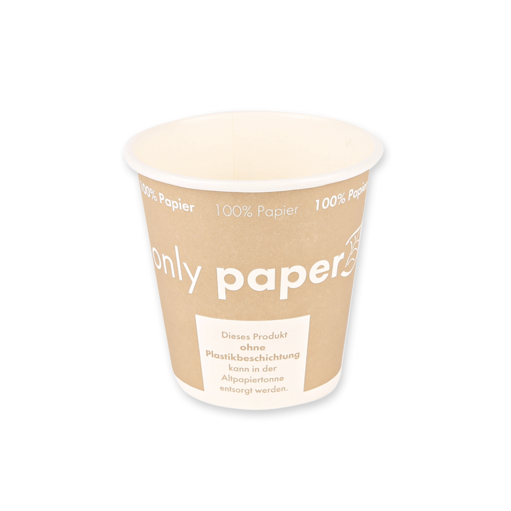 Kaffeebecher Only Paper aus Pappe von der Vorderseite