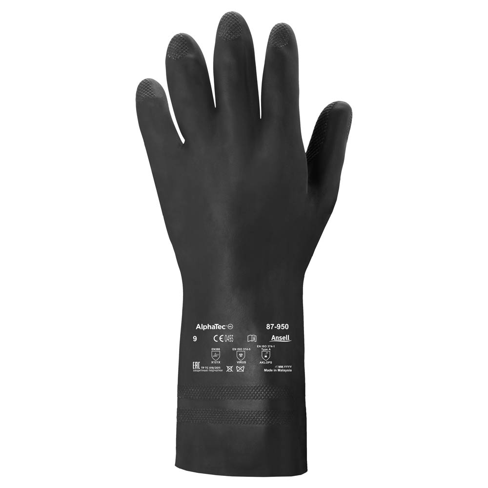 Ansell AlphaTec® 87-950, chemical protection gloves in the front view