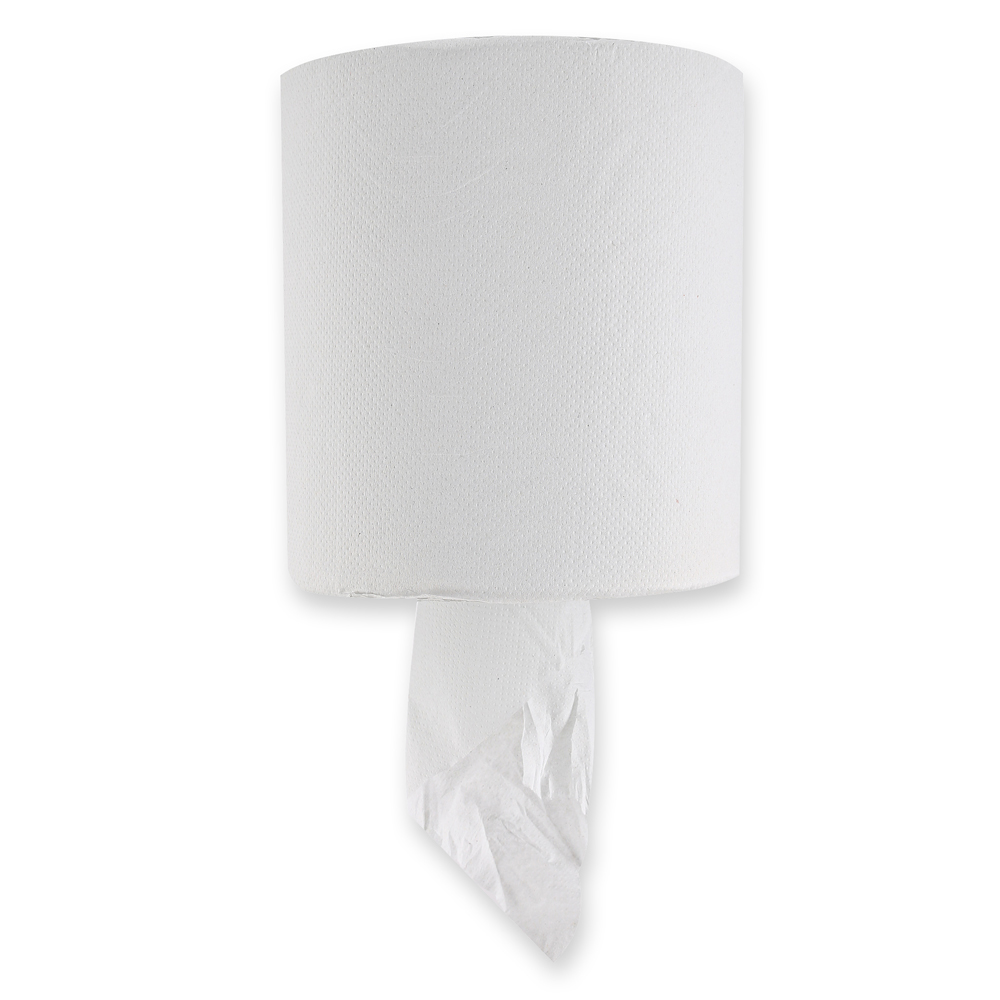 Paper towel rolls, 1-ply made of recycled paper, centerfeed, unwinding